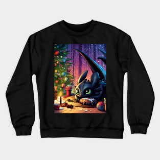 Christmas Dragon Wonderland: Festive Art Prints Featuring Whimsical Dragon Designs for a Joyful Holiday Celebration! Crewneck Sweatshirt